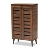 Baxton Studio Salma ModernWalnut Brown Finished Wood 2-Door Shoe Storage Cabinet 195-11725-ZORO